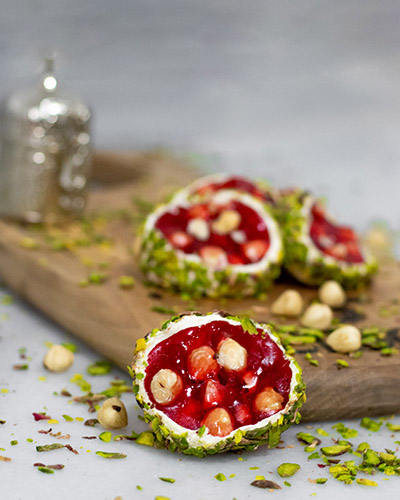 File Antep Fıstıklı Nar Aromalı Fındıklı Kral Sarma Lokum